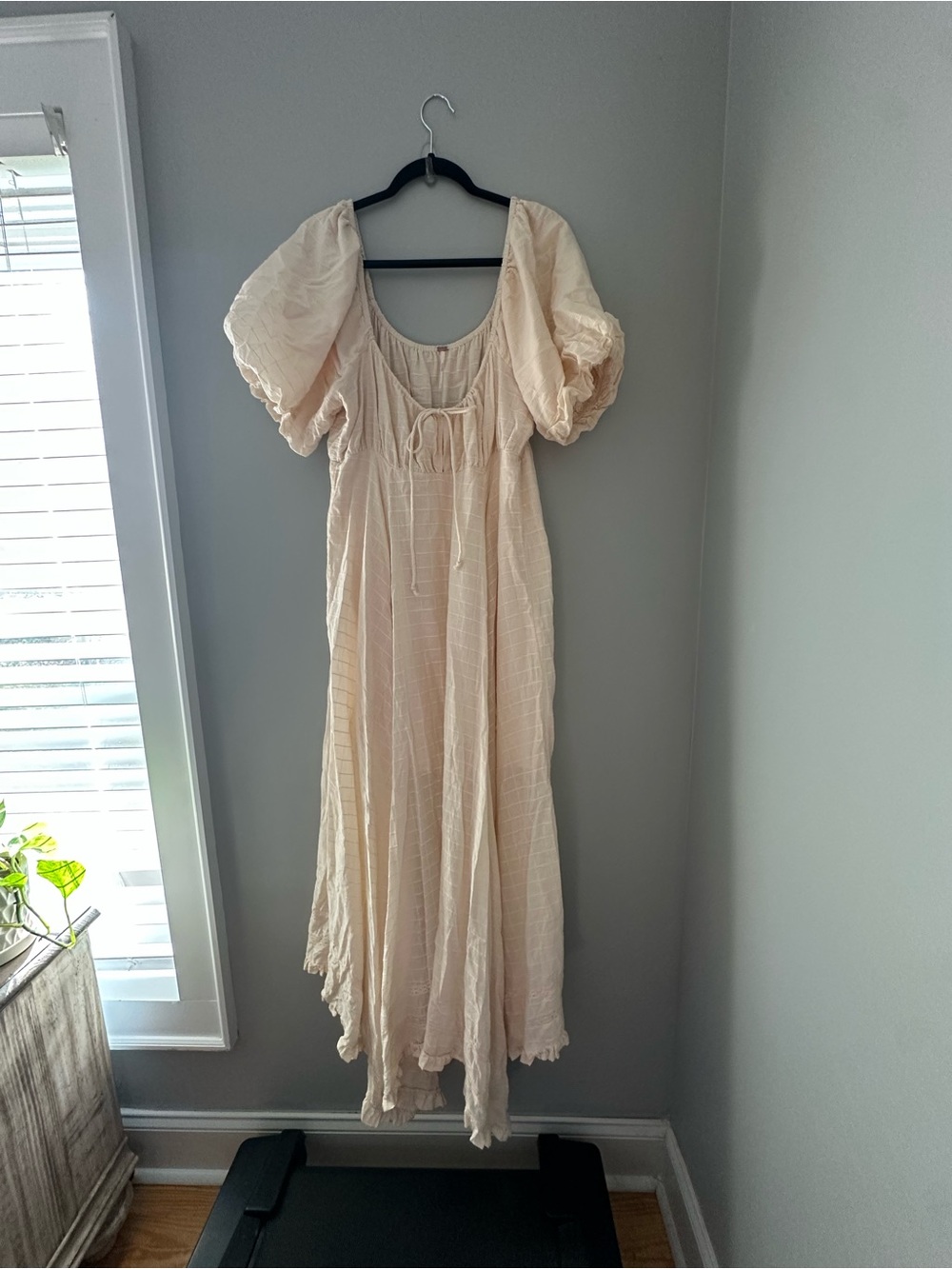 Free People Cream Puff-Sleeve Maxi Dress